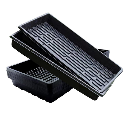 10pcs Garden Black Plastic Rectangle Plant Seedling Propagation Seeding Tray