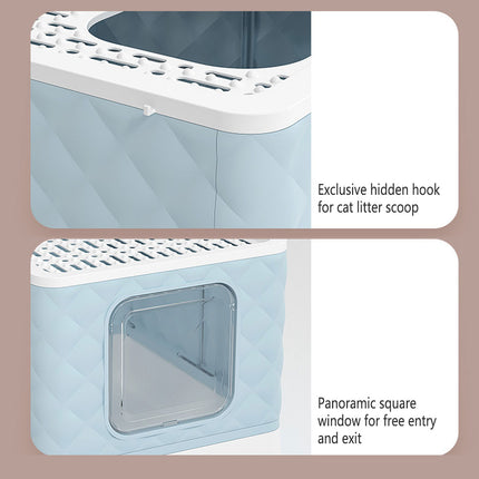 Cat Litter Box Large Capacity Drawer Type Design Enclosed Toilet for Indoor Pet