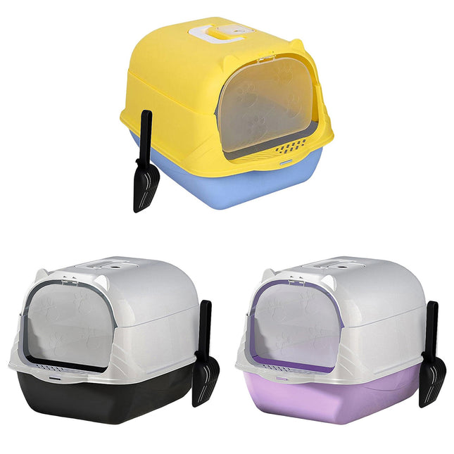 Enclosed Cat Litter Box Lid Scoop Splash Proof Lift Top Removable Toilet Tray