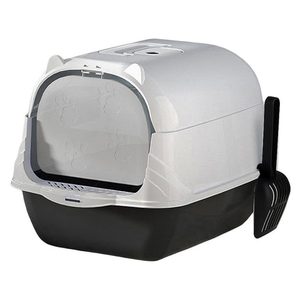 Enclosed Cat Litter Box Lid Scoop Splash Proof Lift Top Removable Toilet Tray