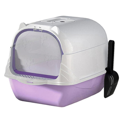 Enclosed Cat Litter Box Lid Scoop Splash Proof Lift Top Removable Toilet Tray