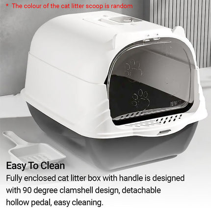 Enclosed Cat Litter Box Lid Scoop Splash Proof Lift Top Removable Toilet Tray