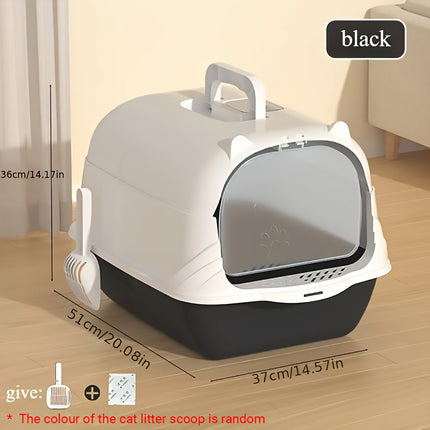 Enclosed Cat Litter Box Lid Scoop Splash Proof Lift Top Removable Toilet Tray