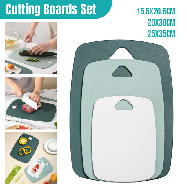 3pcs Cutting Boards for Kitchen Plastic Cutting Board Thick Chopping Boards