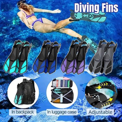 Adjustable Diving Flippers Swim Fins for Snorkeling Freestyle Training Gear