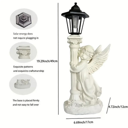 Solar Light Angel Statue Outdoor Garden Decor Waterproof for Yard Patio Pathway