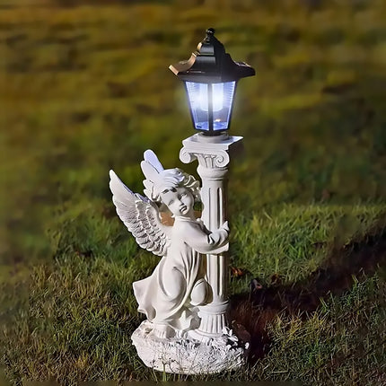 Solar Light Angel Statue Outdoor Garden Decor Waterproof for Yard Patio Pathway