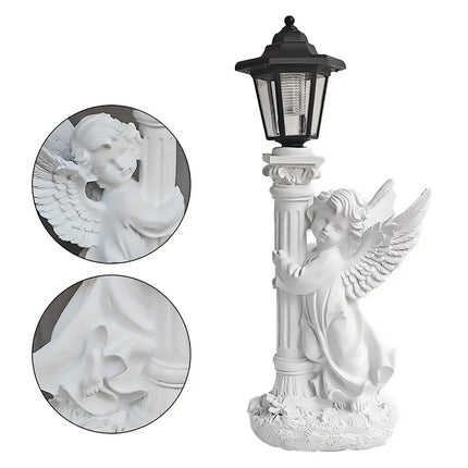 Solar Light Angel Statue Outdoor Garden Decor Waterproof for Yard Patio Pathway