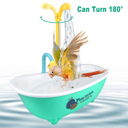Bird Bath Tub Basin Plastic Hanging Birdcage Shower Bowl Indoor Outdoor Accessory