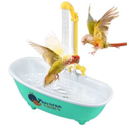 Bird Bath Tub Basin Plastic Hanging Birdcage Shower Bowl Indoor Outdoor Accessory