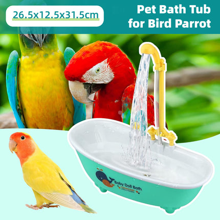 Bird Bath Tub Basin Plastic Hanging Birdcage Shower Bowl Indoor Outdoor Accessory
