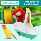 Bird Bath Tub Basin Plastic Hanging Birdcage Shower Bowl Indoor Outdoor Accessory