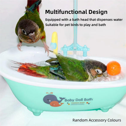 Bird Bath Tub Basin Plastic Hanging Birdcage Shower Bowl Indoor Outdoor Accessory