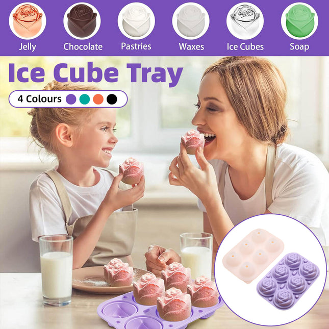 Large Ice Cube Tray Rose Maker Silicone Mold Whiskey Chocolate Jelly Mould DIY