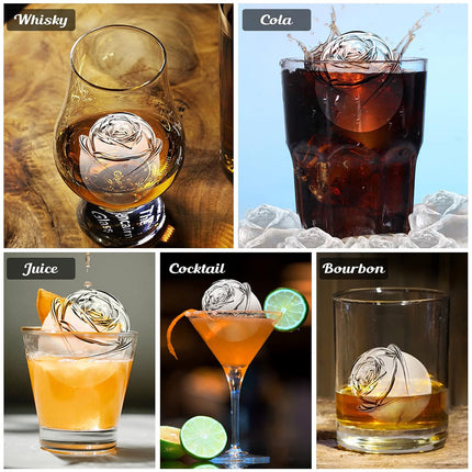 Large Ice Cube Tray Rose Maker Silicone Mold Whiskey Chocolate Jelly Mould DIY