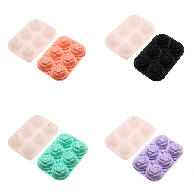 Large Ice Cube Tray Rose Maker Silicone Mold Whiskey Chocolate Jelly Mould DIY