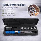 7Pcs Interchangeable Head Adjustable Torque Wrench Set Car Bike Repair Tool Set