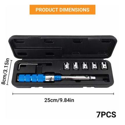7Pcs Interchangeable Head Adjustable Torque Wrench Set Car Bike Repair Tool Set