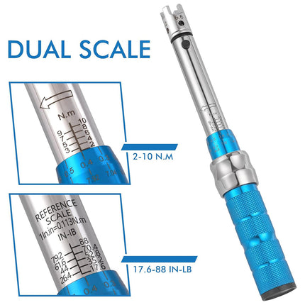 7Pcs Interchangeable Head Adjustable Torque Wrench Set Car Bike Repair Tool Set