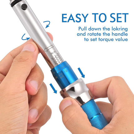 7Pcs Interchangeable Head Adjustable Torque Wrench Set Car Bike Repair Tool Set