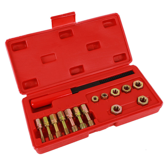 15Pcs Metric Thread Repair Tool Set Screw Extractor Tap Die Bolt Fix Tool Set