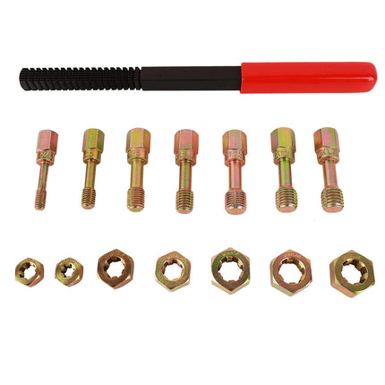 15Pcs Metric Thread Repair Tool Set Screw Extractor Tap Die Bolt Fix Tool Set