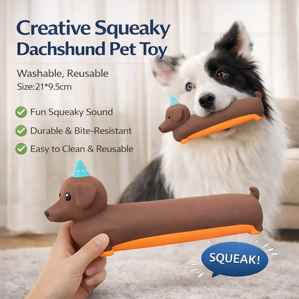 Indoor Pet Latex Squeaky Dachshund Dog Toy Interactive Boredom Relief Chew Toy