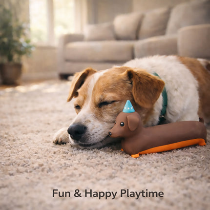 Indoor Pet Latex Squeaky Dachshund Dog Toy Interactive Boredom Relief Chew Toy