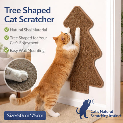 Tree Shape Wall Mounted Cat Scratching Board Durable Sisal Wear Resistant