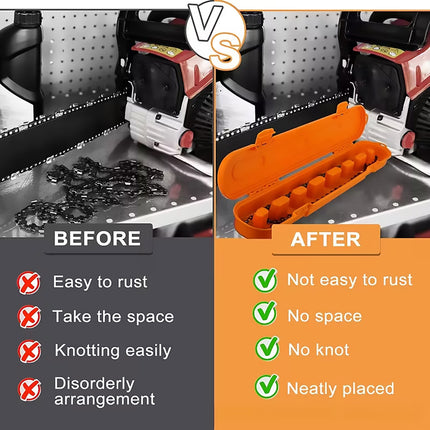 Heavy Duty Chainsaw Chain Storage Case Organizer Tool Accessories Repair Parts