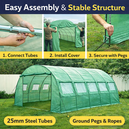 Heavy Duty Walk In Greenhouse Tent Garden Plants Winter Frost Protection Cover