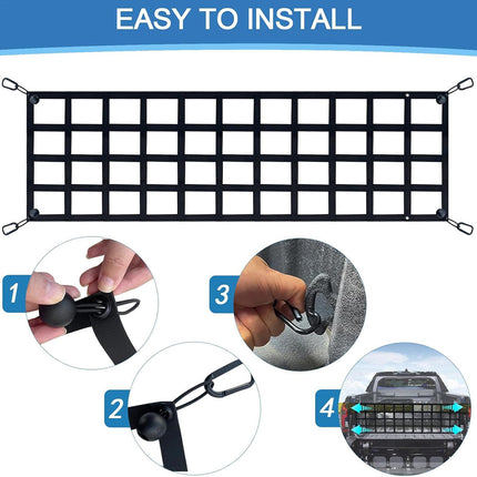 Heavy Duty Pickup Truck Tailgate Cargo Net Bungee Load Securing Truck Bed Net