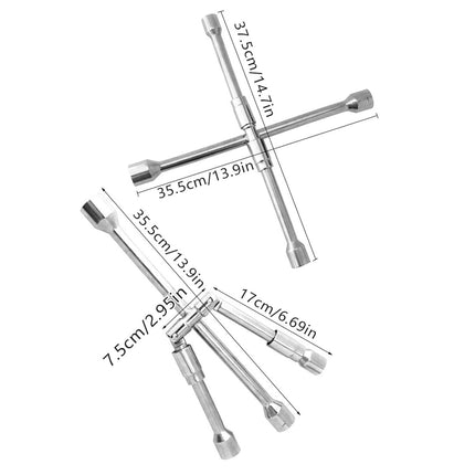 Foldable Tire Wrench Set Carbon Steel For Car SUV Truck Auto Repair Tool Kit