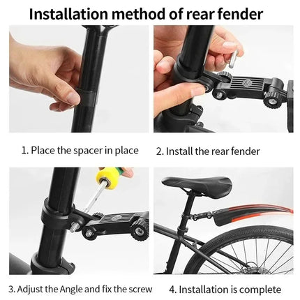 2Sets/4PCS Mountain Bike Mudguard Set Plastic Water Shield Bicycle Fender Kit