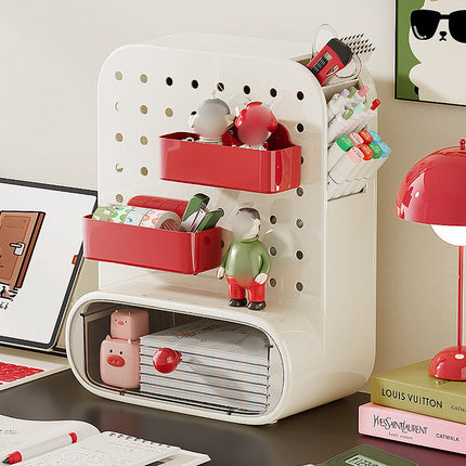 Drawer Pegboard Desktop Storage Box Space Saving Office Home Bedroom Stationery