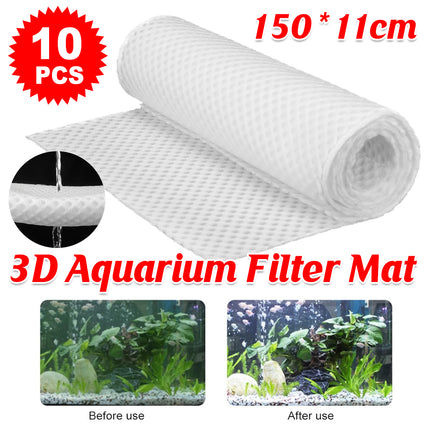 10PCS 3D Honeycomb Filter Mat for Aquarium for Fish Tank Water Purification