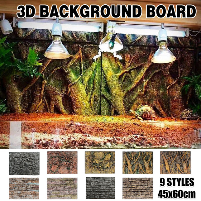 Pet Reptile Tank Board 3D Foam Backgrounds and Habitat Decoration 9 Styles
