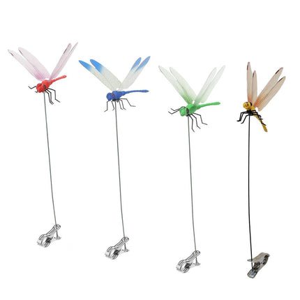 3D Dragonfly Garden Clips Fly Deterrent 4 Colour Pack
