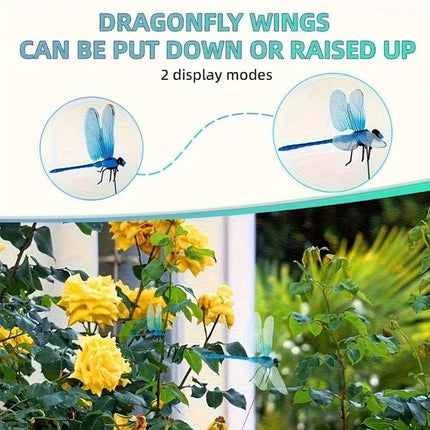 3D Dragonfly Garden Clips Fly Deterrent 4 Colour Pack