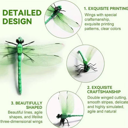 3D Dragonfly Garden Clips Fly Deterrent 4 Colour Pack