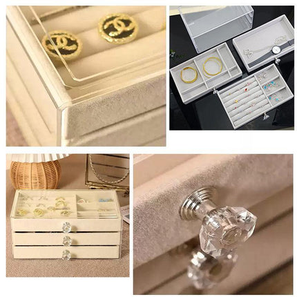 3Tier Acrylic Jewelry Organizer Box Display Drawer Case Earring Necklace Storage - Aimall