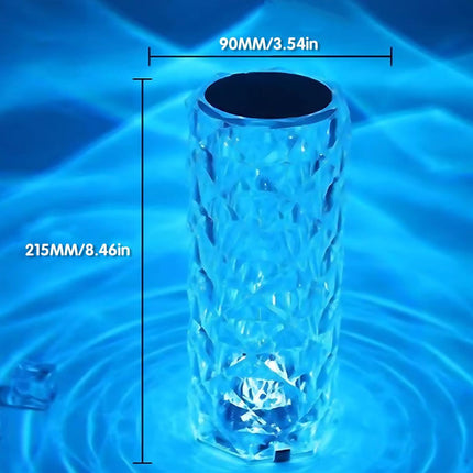 LED Crystal Table Lamp Diamond Rose Bar Night Light Touch Atmosphere Bedside HOT