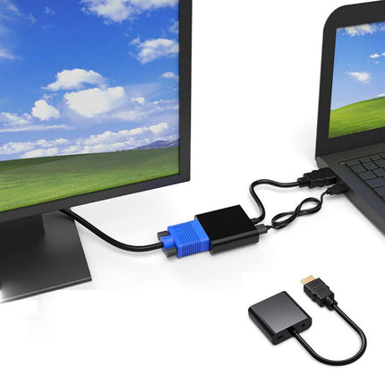 Jasoz 1080P Hdmi Male To Vga Female Video Adapter Cable Converter Chipset
