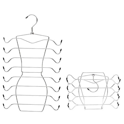 2pcs 8 Tier Metal Clothes Hanger Underwear Storage Organizer Stainless Steel