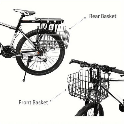 Foldable Bicycle Basket Front and Rear Hanging Storage Rack Bike Accessories