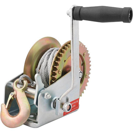 1200 lbs Hand Winch 8M Steel Wire Rope Hand Winch Manual Car Boat Trailer Camper