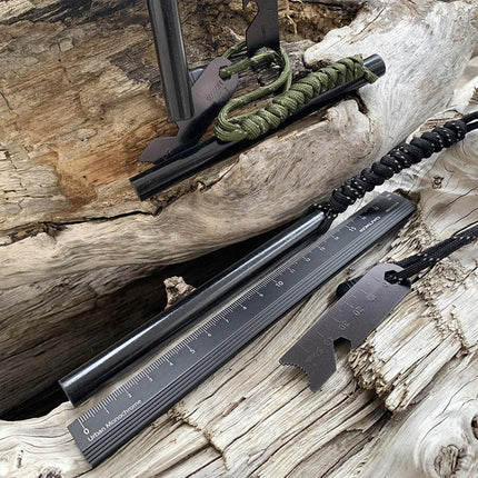 Ferrocerium Flint Rod 15Cm X 1.3Cm Survival Fire Starter With Striker Para-Cord