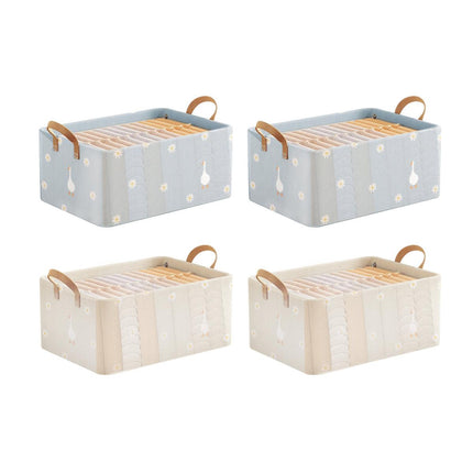 4pcs Clothes Storage Box Foldable Organizer for Closet Household Dormitory Use