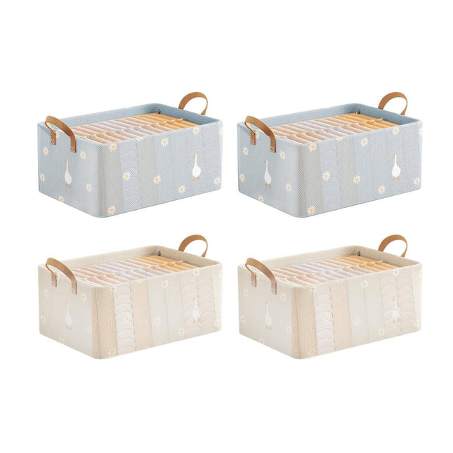 4pcs Clothes Storage Box Foldable Organizer for Closet Household Dormitory Use