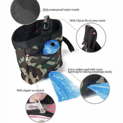 Puppy Pet Dog Obedience Training Treat Bag Feed Pouch & Training Whistle Clicker